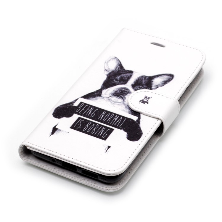 Patterned Detachable 2-in-1 Wallet Leather Shell for Huawei P10 Lite 2017 - Dog and Quote-4