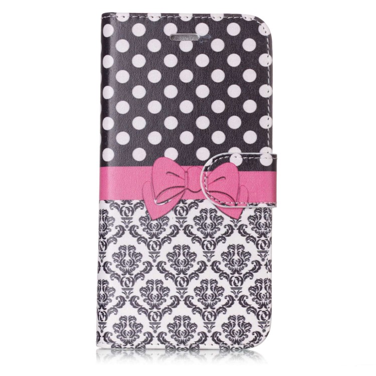 Patterned Detachable 2-in-1 Wallet Leather Flip Case for Huawei P10 Lite 2017 - Dots and Flower-1