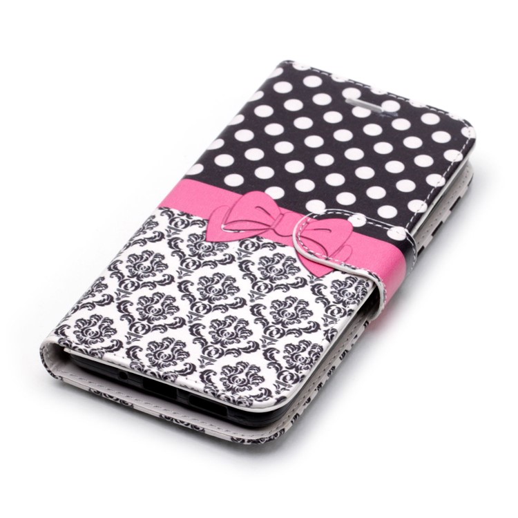 Patterned Detachable 2-in-1 Wallet Leather Flip Case for Huawei P10 Lite 2017 - Dots and Flower-4