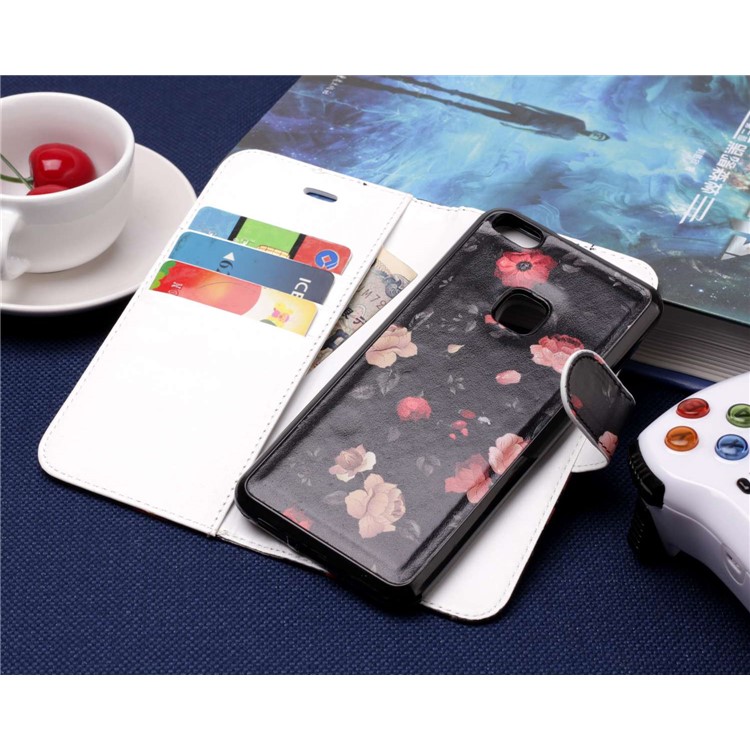 Patterned Detachable 2-in-1 Wallet Leather Mobile Shell for Huawei P10 Lite 2017 - Beautiful Flower-7