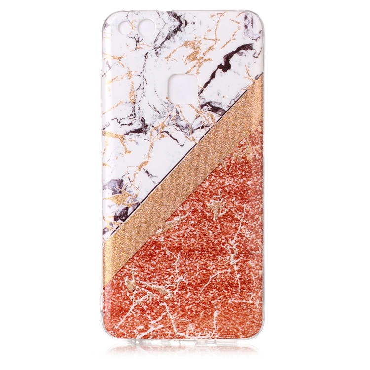 Glittery Powder Marble Pattern IMD TPU Soft Case for Huawei P10 Lite - White / Gold / Rose Gold-3
