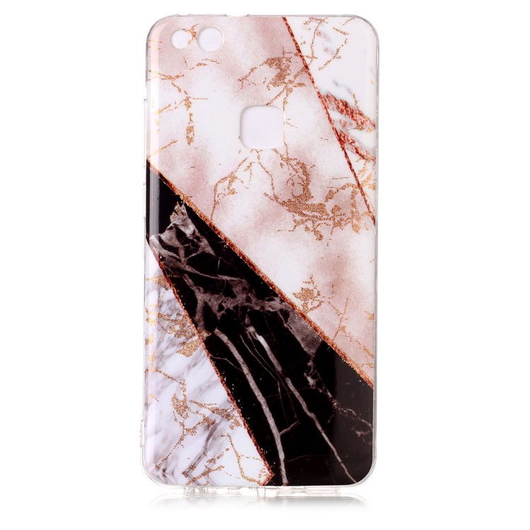 Glittery Powder Marble Pattern IMD TPU Back Cover for Huawei P10 Lite - White and Black Marble Pattern-3