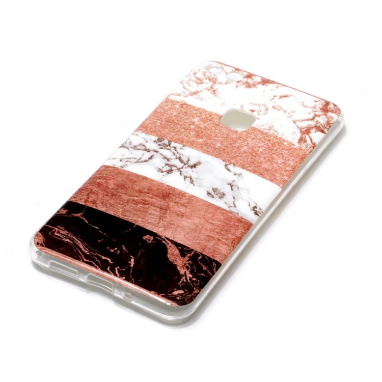 IMD Glittery Powder Marble Pattern TPU Shell for Huawei P10 Lite - Splicing Color Stripe Pattern-2