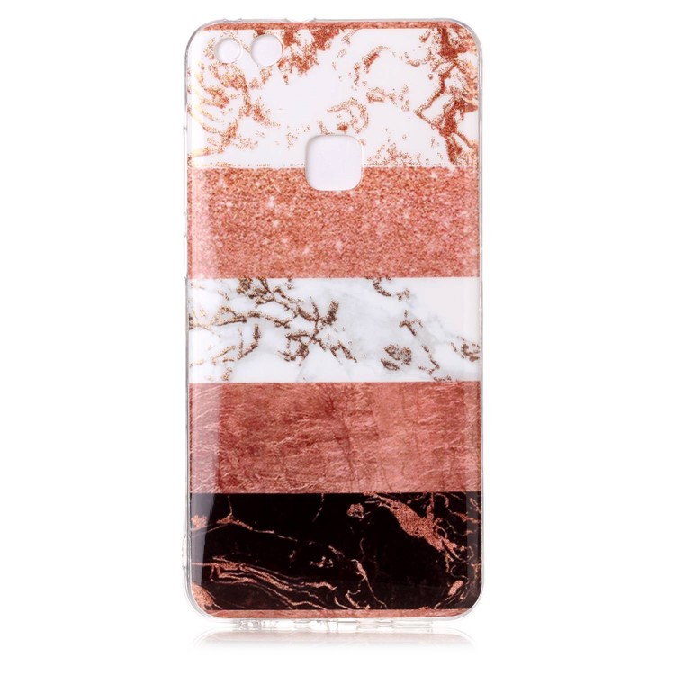 IMD Glittery Powder Marble Pattern TPU Shell for Huawei P10 Lite - Splicing Color Stripe Pattern-3