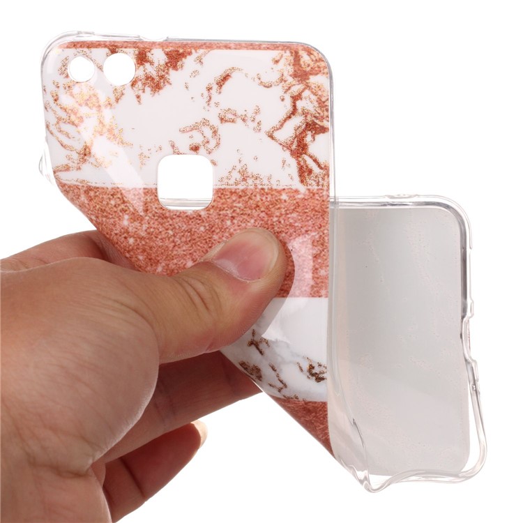 IMD Glittery Powder Marble Pattern TPU Shell for Huawei P10 Lite - Splicing Color Stripe Pattern-4