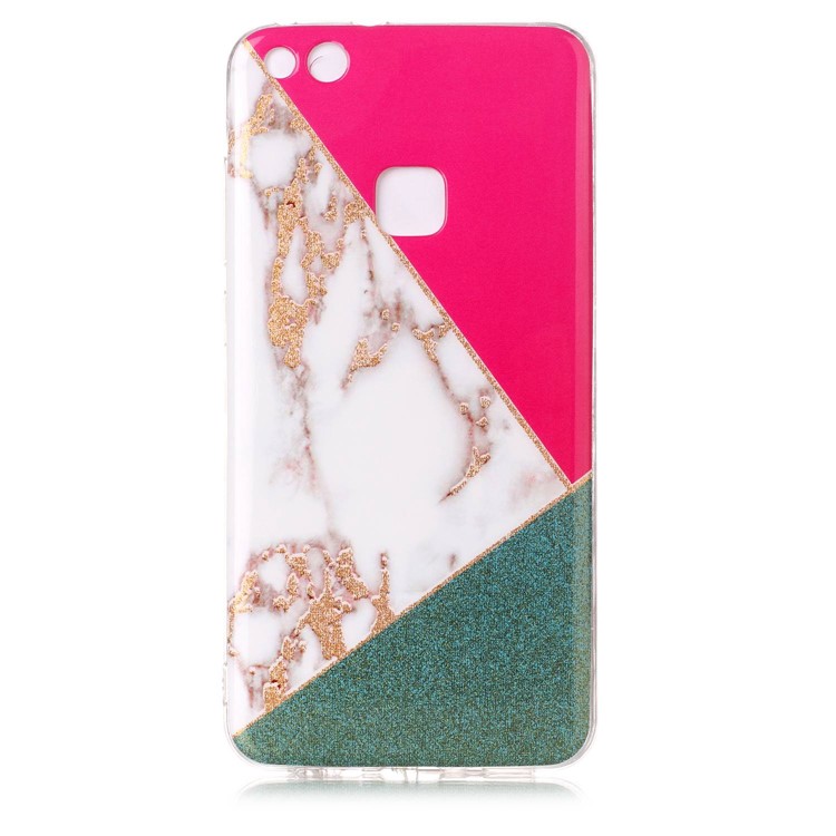 Glittery Powder Marble Pattern IMD TPU Mobile Casing for Huawei P10 Lite - Rose / White / Green-3