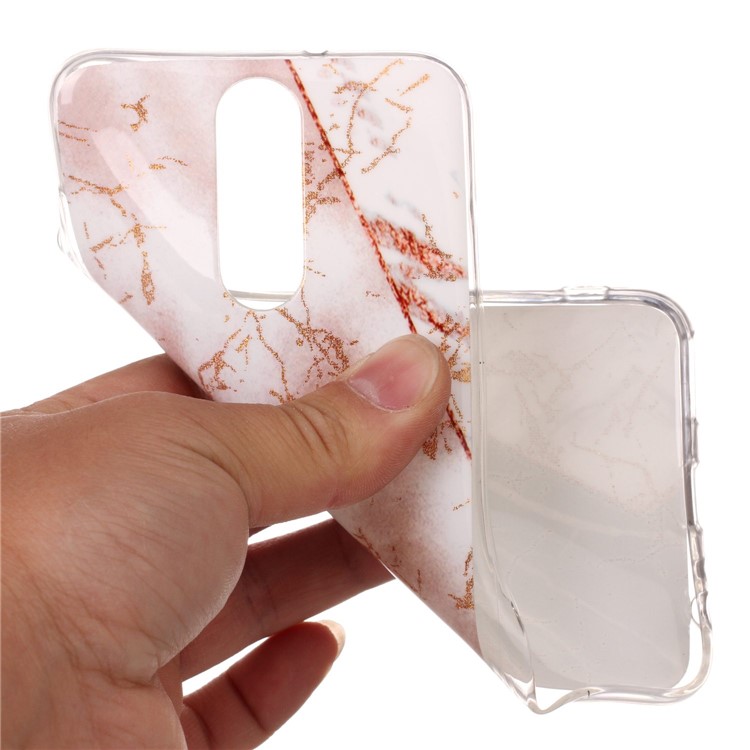 Flash Powder Marble Pattern IMD TPU Cell Phone Casing for Huawei Mate 10 Lite / nova 2i / Maimang 6 / Honor 9i (India) - White / Brown-4