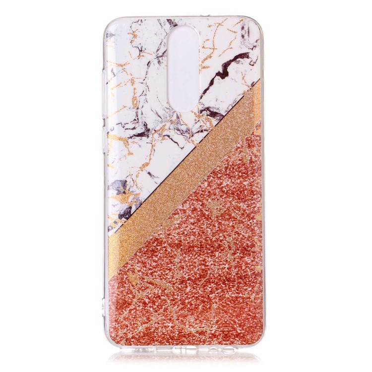 Flash Powder Marble Pattern IMD TPU Cell Phone Case Cover for Huawei Mate 10 Lite / nova 2i / Maimang 6 / Honor 9i (India) - Gold / Rose Gold-3