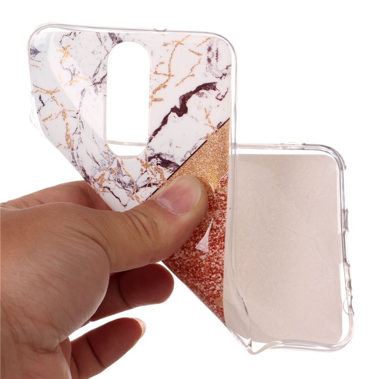 Flash Powder Marble Pattern IMD TPU Cell Phone Case Cover for Huawei Mate 10 Lite / nova 2i / Maimang 6 / Honor 9i (India) - Gold / Rose Gold-4