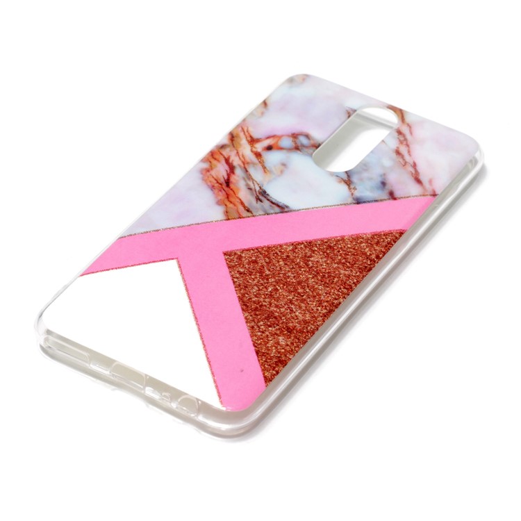 Flash Powder Marble Pattern IMD TPU Cell Phone Shell for Huawei Mate 10 Lite / nova 2i / Maimang 6 / Honor 9i (India) - Pink / Rose Gold-2