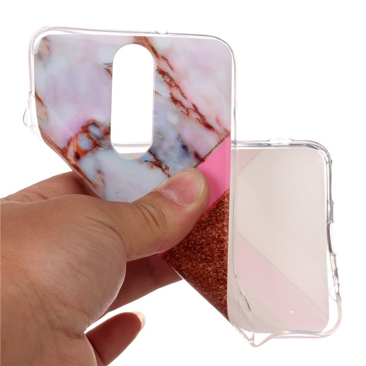 Flash Powder Marble Pattern IMD TPU Cell Phone Shell for Huawei Mate 10 Lite / nova 2i / Maimang 6 / Honor 9i (India) - Pink / Rose Gold-4
