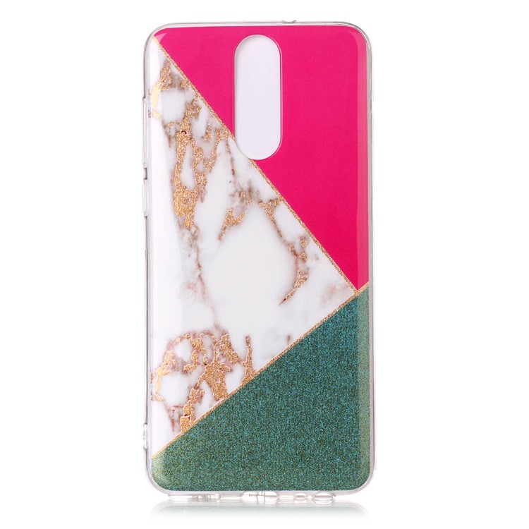 Flash Powder Marble Pattern IMD TPU Mobile Case for Huawei Mate 10 Lite / nova 2i / Maimang 6 / Honor 9i (India) - Red / Green-3