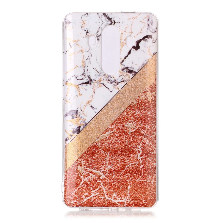 Flash Powder Marble Pattern IMD TPU Case for Huawei Mate 10 Pro - White / Rose Gold-3