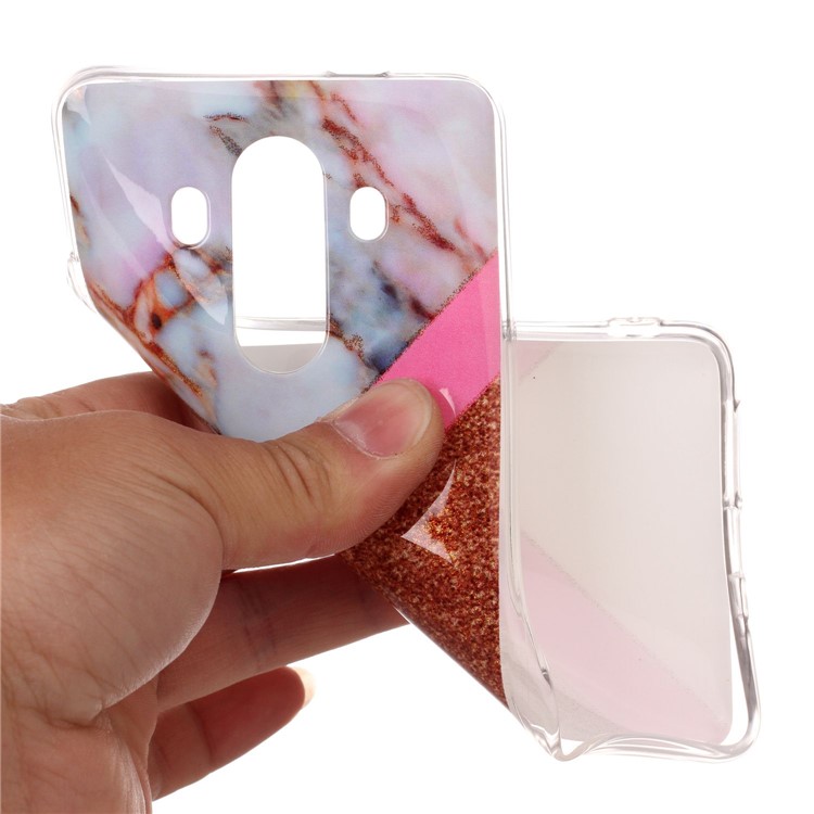Flash Powder Marble Pattern IMD TPU Protection Case for Huawei Mate 10 Pro - Pink / Rose Gold-4