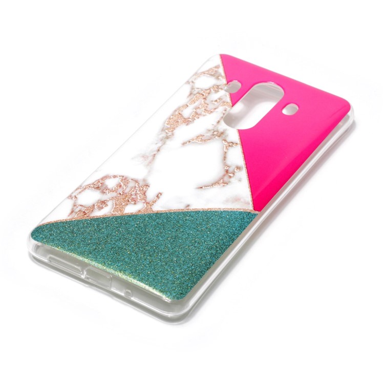 Flash Powder Marble Pattern IMD TPU Phone Cover Case for Huawei Mate 10 Pro - Red / Green-2