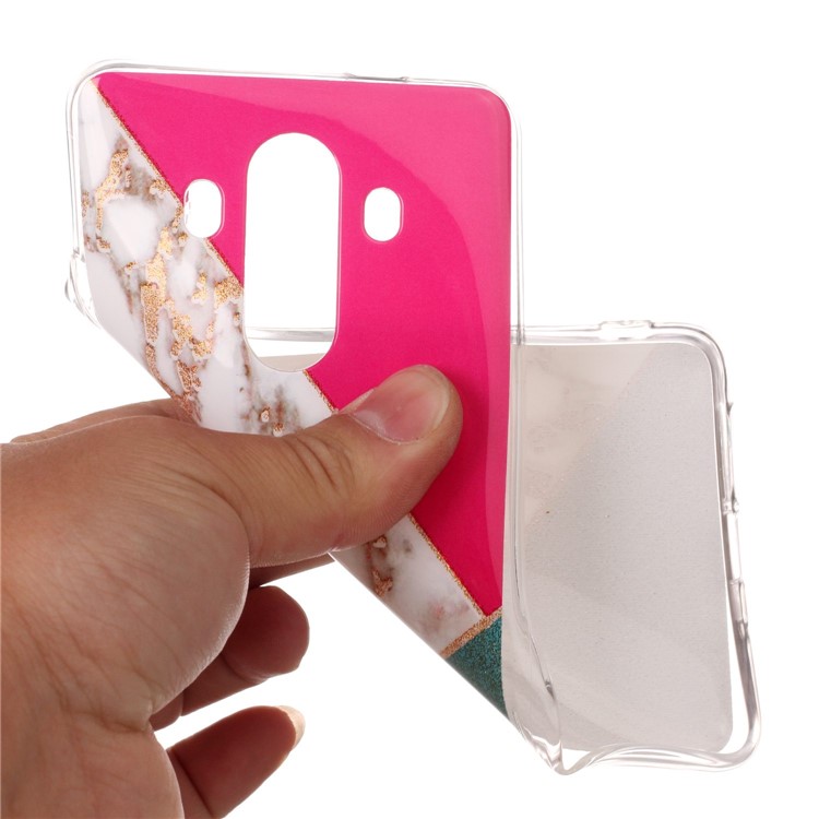Flash Powder Marble Pattern IMD TPU Phone Cover Case for Huawei Mate 10 Pro - Red / Green-4