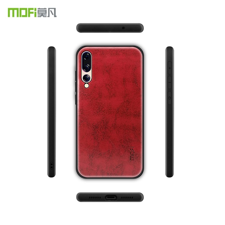 MOFI for Huawei P20 Pro Hybrid PU Leather Coated PC + TPU Phone Cover - Red-2