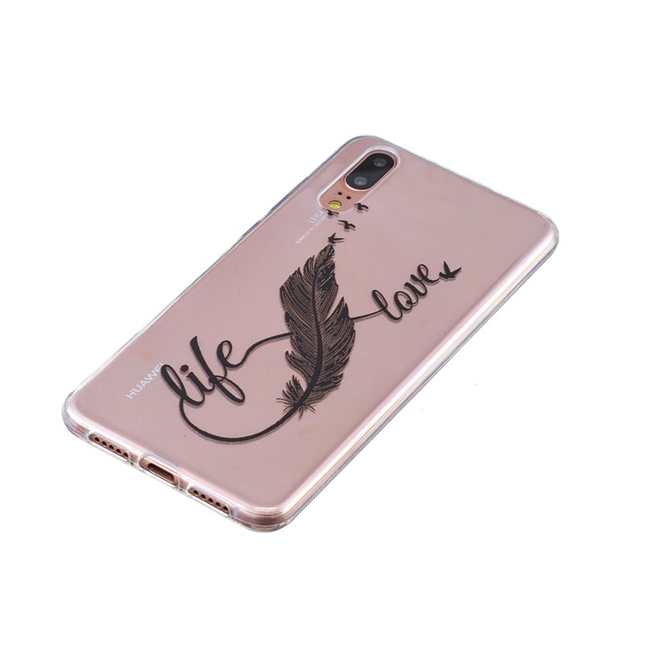 Pattern Printing Embossed TPU Case for Huawei P20 - Quill Pen-2