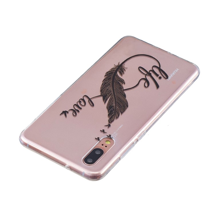 Pattern Printing Embossed TPU Case for Huawei P20 - Quill Pen-3