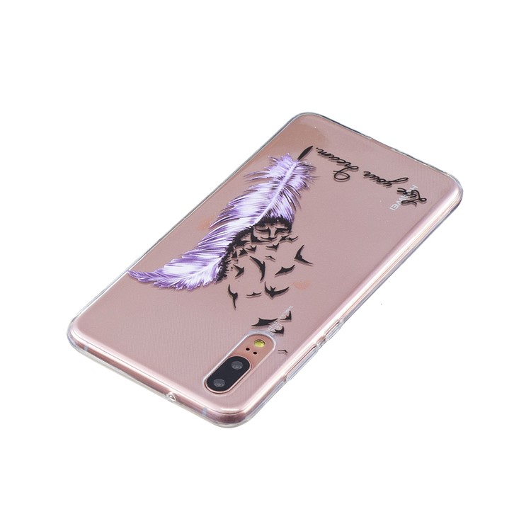 Pattern Printing Embossed TPU Cover Shell Case for Huawei P20 - Quote and Quill Pen-3