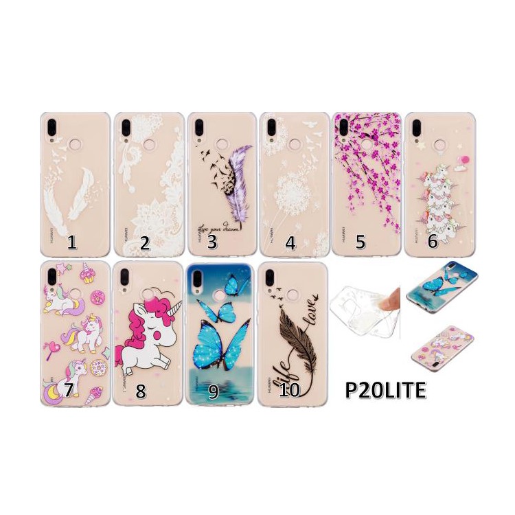 Embossment Patterned Soft TPU Gel Case for Huawei P20 Lite/Nova 3e - Purple Quill Pen-4
