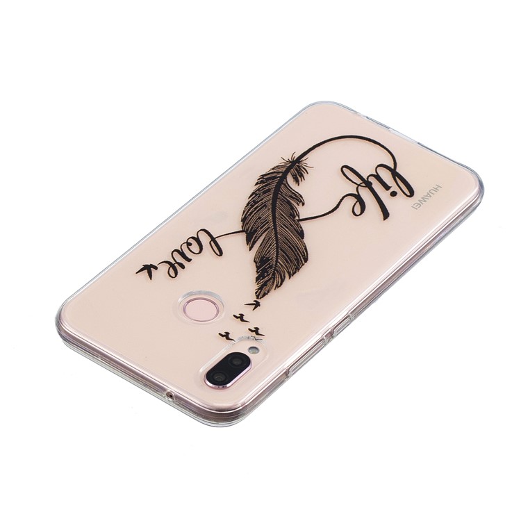 Embossment Patterned Soft TPU Phone Case for Huawei P20 Lite/Nova 3e - Quill Pen and Words-3