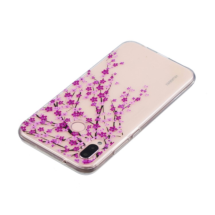 Embossment Patterned Soft TPU Cell Phone Case for Huawei P20 Lite/Nova 3e - Plum Blossom-3
