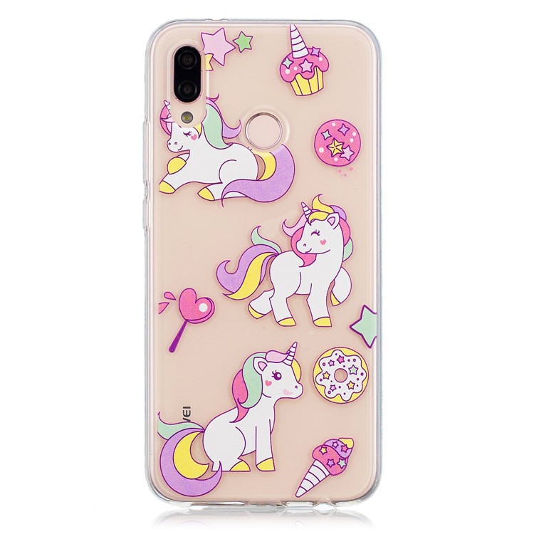 Embossment Patterned Soft TPU Mobile Shell for Huawei P20 Lite/Nova 3e - Playing Unicorns-1