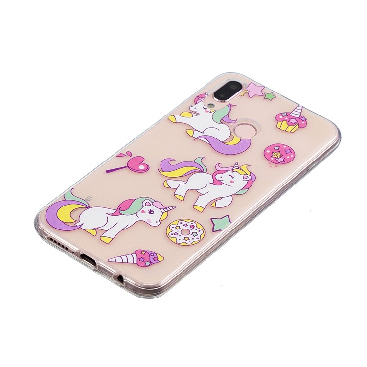 Embossment Patterned Soft TPU Mobile Shell for Huawei P20 Lite/Nova 3e - Playing Unicorns-2