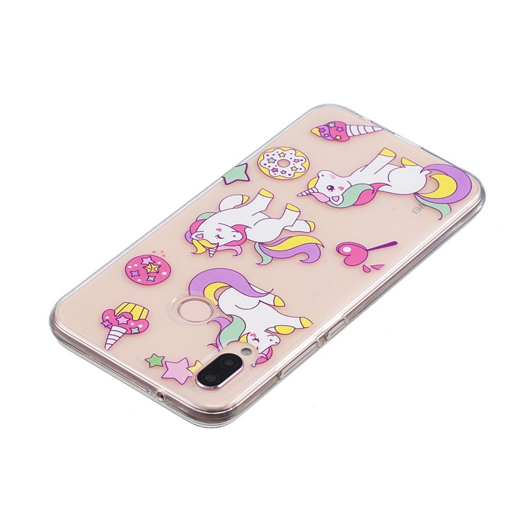 Embossment Patterned Soft TPU Mobile Shell for Huawei P20 Lite/Nova 3e - Playing Unicorns-3