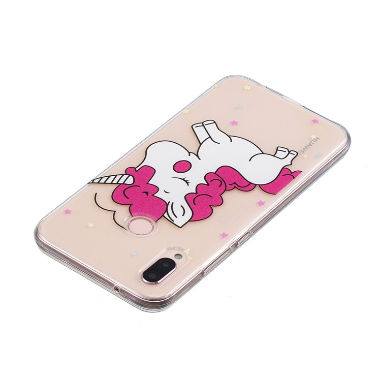 Embossment Patterned Soft TPU Mobile Cover for Huawei P20 Lite/Nova 3e - Shy Unicorn-3