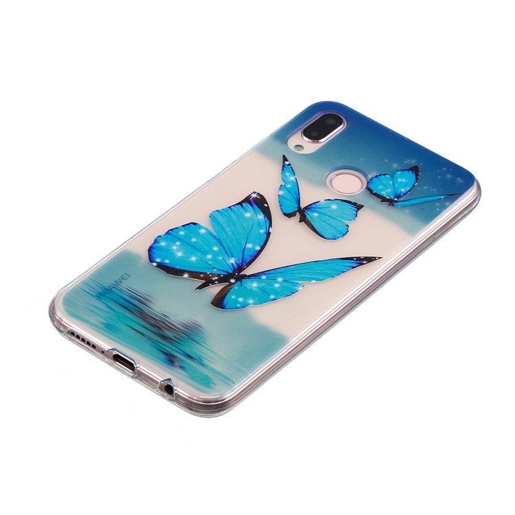 Embossment Patterned Soft TPU Mobile Phone Case for Huawei P20 Lite/Nova 3e - Butterflies on Lake-2