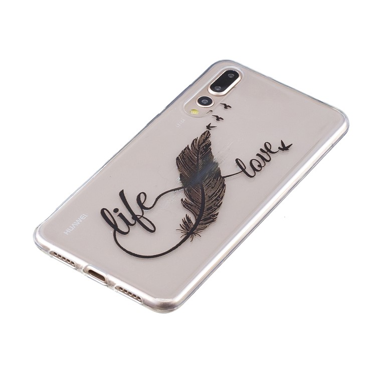 Embossment Patterned Soft TPU Protective Case for Huawei P20 Pro - Quill Pen and Words-2