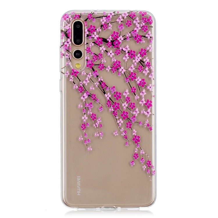 Embossment Patterned Soft TPU Protective Cover for Huawei P20 Pro - Plum Blossom-1