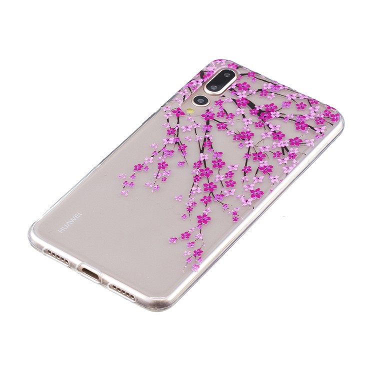 Embossment Patterned Soft TPU Protective Cover for Huawei P20 Pro - Plum Blossom-2