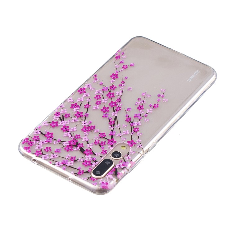 Embossment Patterned Soft TPU Protective Cover for Huawei P20 Pro - Plum Blossom-3