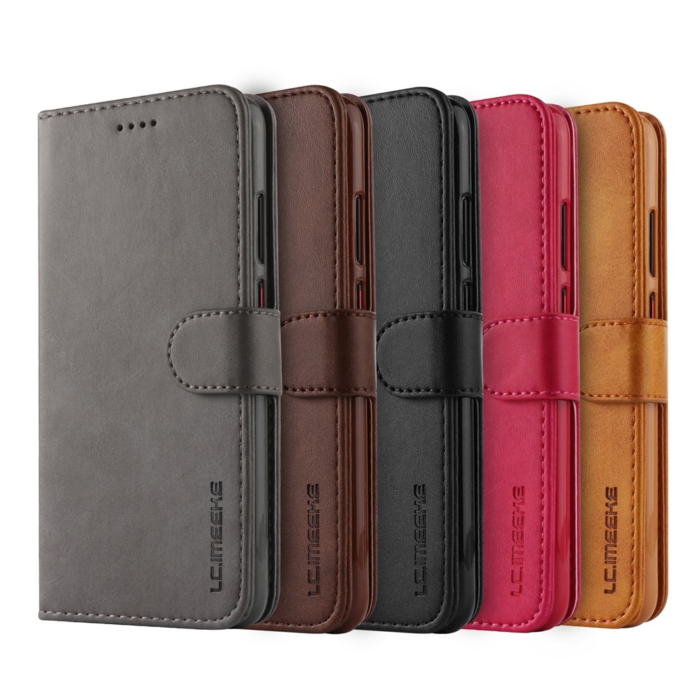 LC.IMEEKE Wallet Leather Stand Cover for Huawei P20 Pro - Grey-7