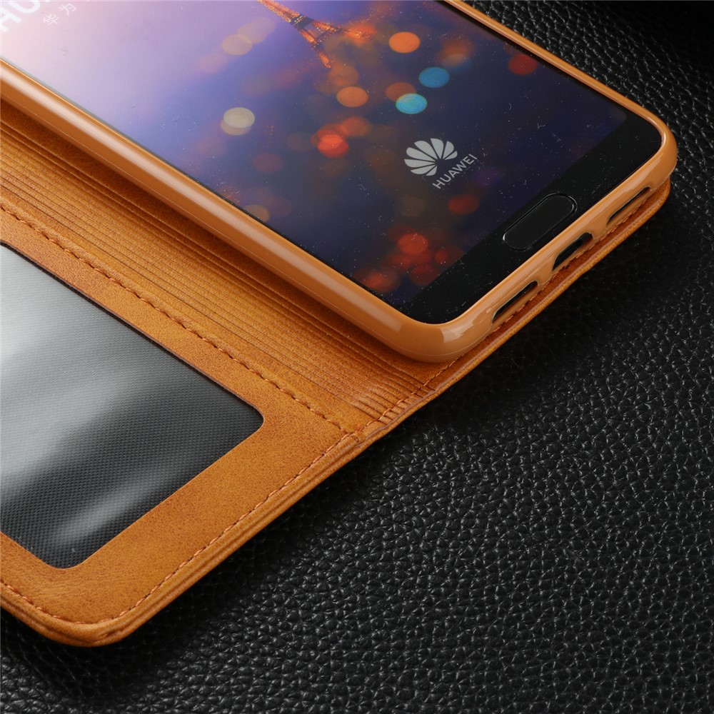 LC.IMEEKE Wallet Leather Cover with Stand for Huawei P20 Pro - Brown-12