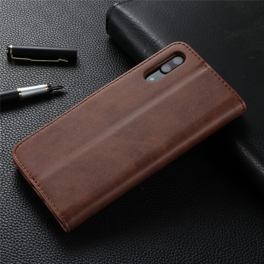 LC.IMEEKE Wallet Leather Stand Shell Case for Huawei P20 Pro - Coffee-8