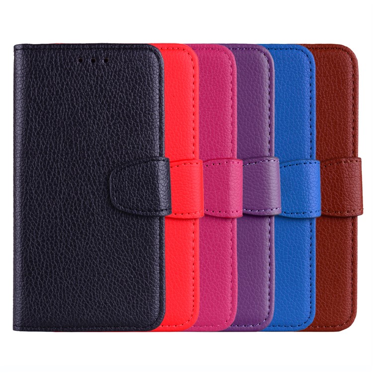 Litchi Skin Wallet Leather Stand Case for Huawei P20 - Black-8