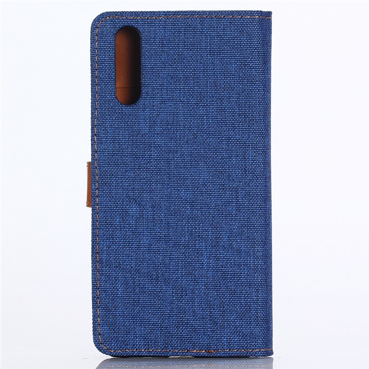 Jeans Cloth Leather Wallet Shell Case for Huawei P20 Pro - Baby Blue-2