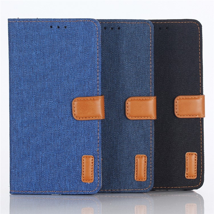 Jeans Cloth Leather Wallet Shell Case for Huawei P20 Pro - Baby Blue-6