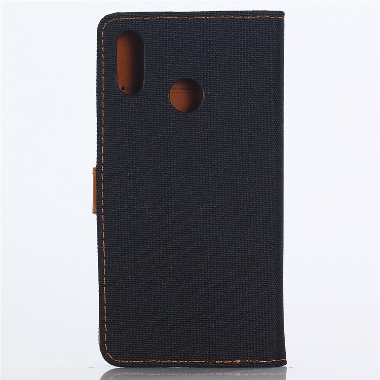 Jeans Cloth Leather Wallet Case for Huawei P20 Lite / Nova 3e - Black-2