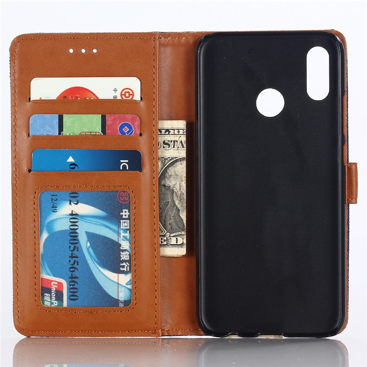 Jeans Cloth Leather Wallet Case for Huawei P20 Lite / Nova 3e - Black-3