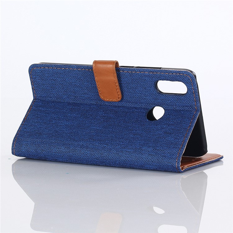Jeans Cloth Leather Wallet Cover for Huawei P20 Lite / Nova 3e - Baby Blue-4