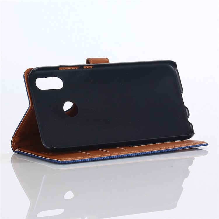 Jeans Cloth Leather Wallet Cover for Huawei P20 Lite / Nova 3e - Baby Blue-5