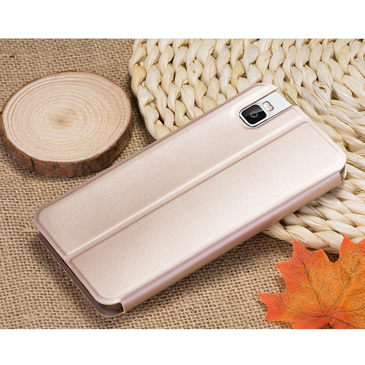 MOFI Vintage Classical Manganese Steel Leather Case for Huawei ShotX / Honor 7i - Champagne Gold-2