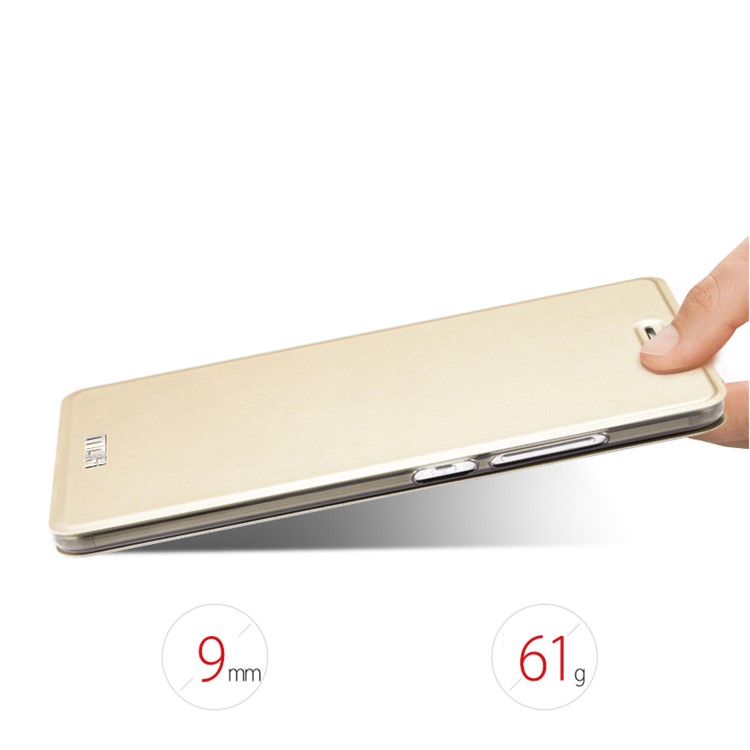 MOFI Vintage Classical Manganese Steel Leather Case for Huawei ShotX / Honor 7i - Champagne Gold-4