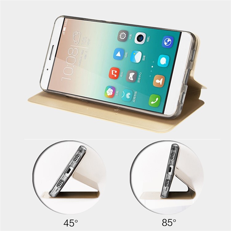 MOFI Vintage Classical Manganese Steel Leather Case for Huawei ShotX / Honor 7i - Champagne Gold-5