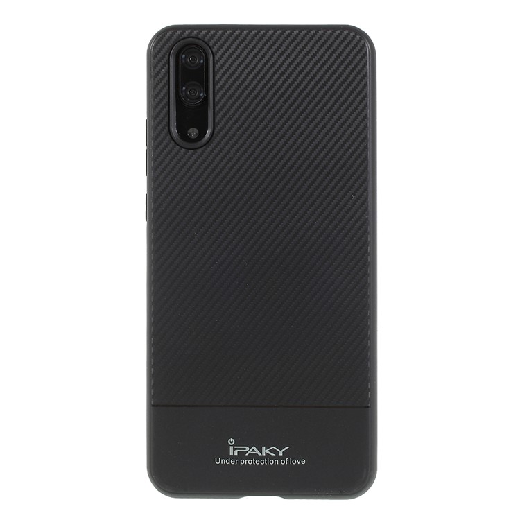 IPAKY Carbon Fiber Texture TPU Phone Casing for Huawei P20 - Black-2